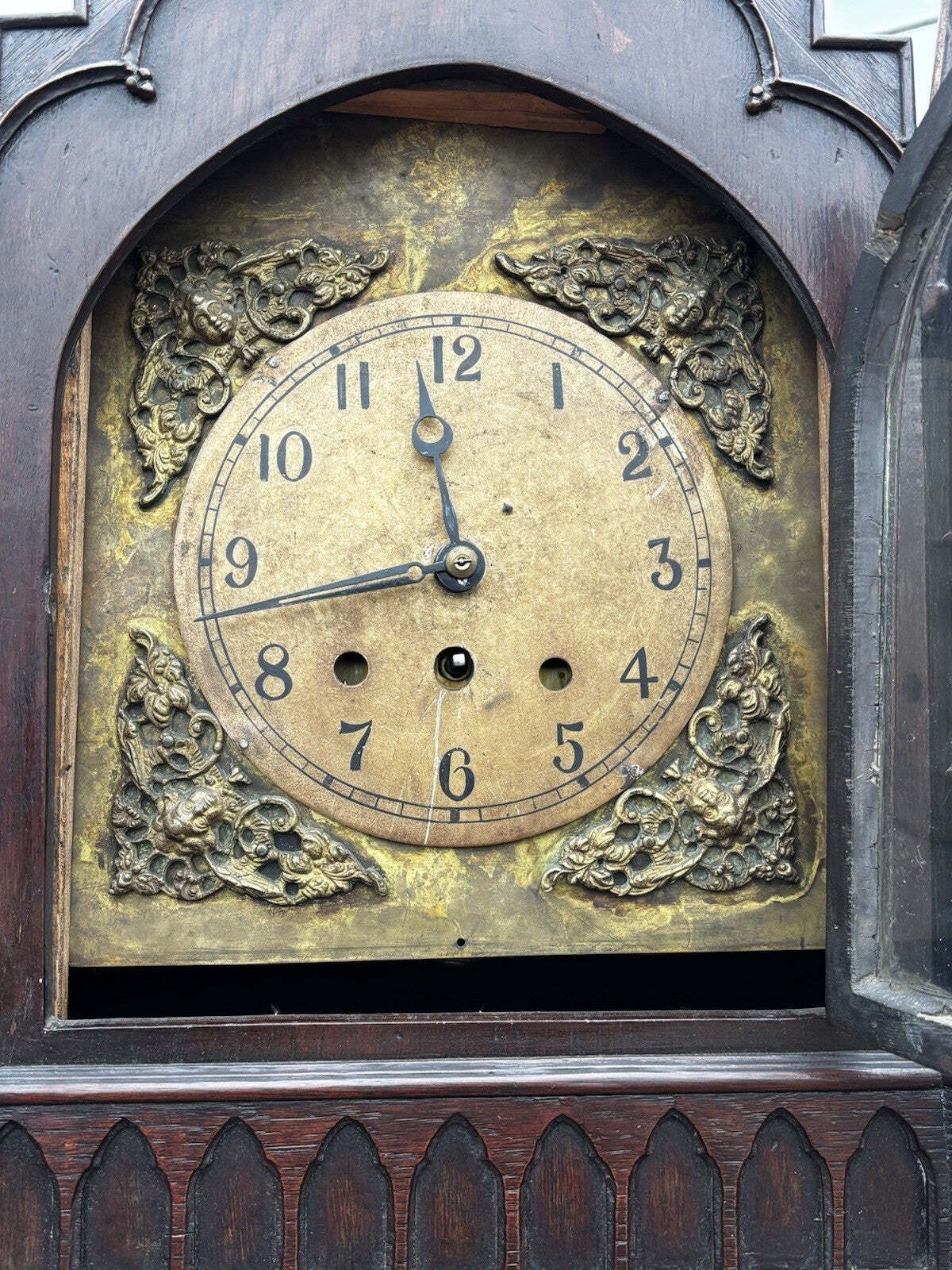 photo for sale Impressive Gothic Fusee Bracket Clock On Pedestal.