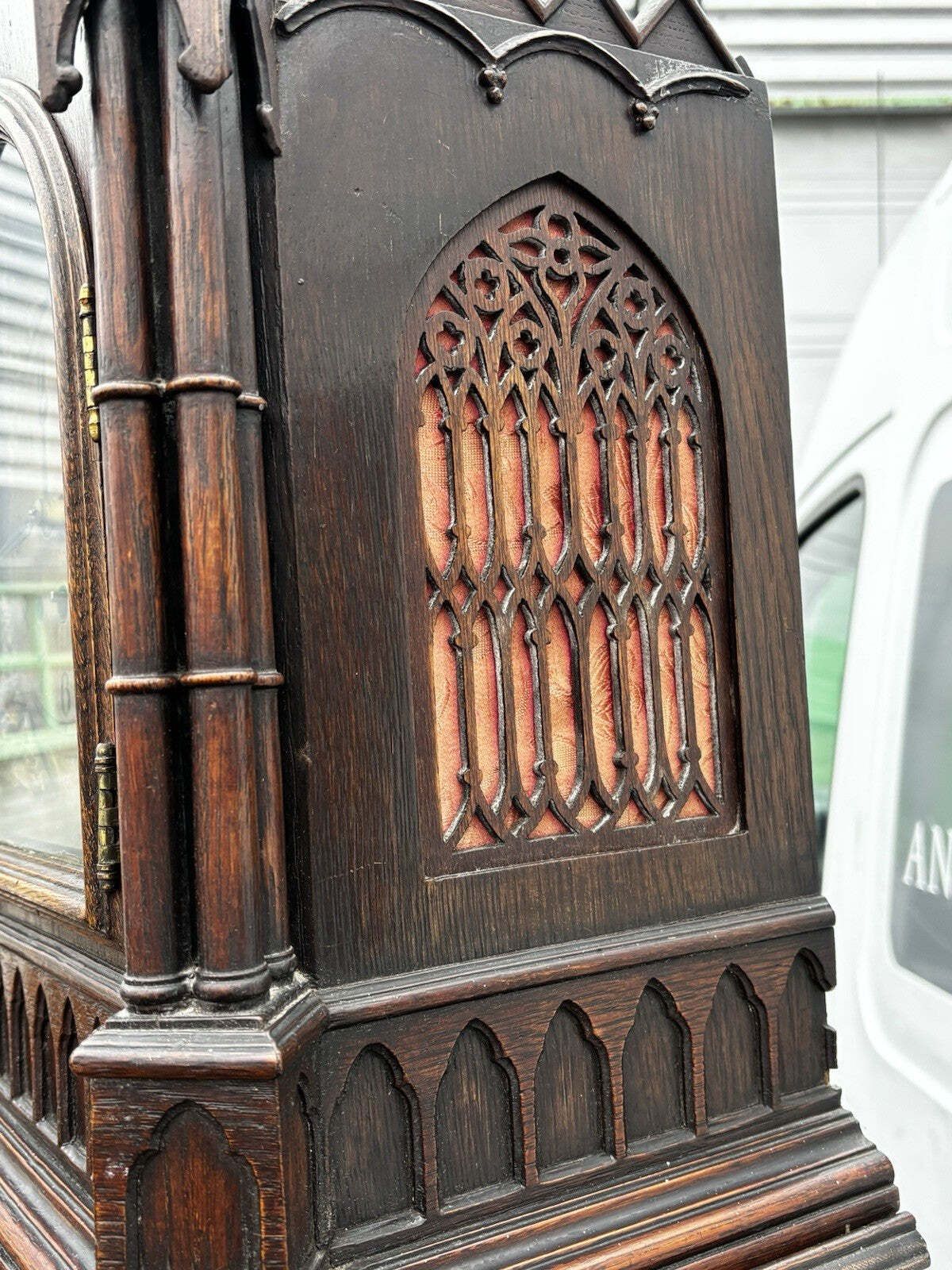photo buy Impressive Gothic Fusee Bracket Clock On Pedestal.