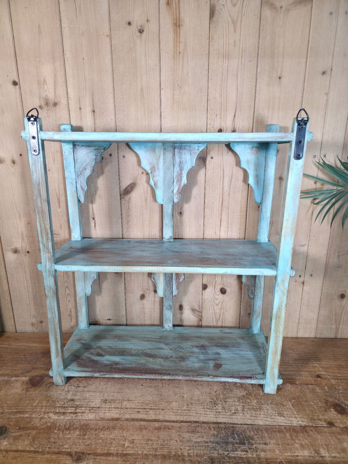 Vintage Reclaimed Indian Solid Wooded Arched Temple Wall Display Shelf Shelves photo vinterior