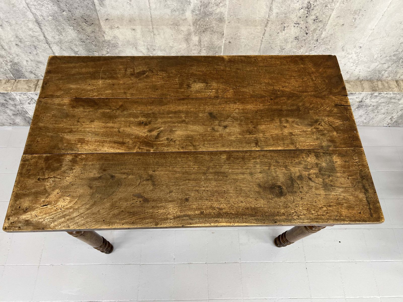 99.5cm Walnut Wood Turned Leg Bistro Table With Cup Handles On Drawer photo buy