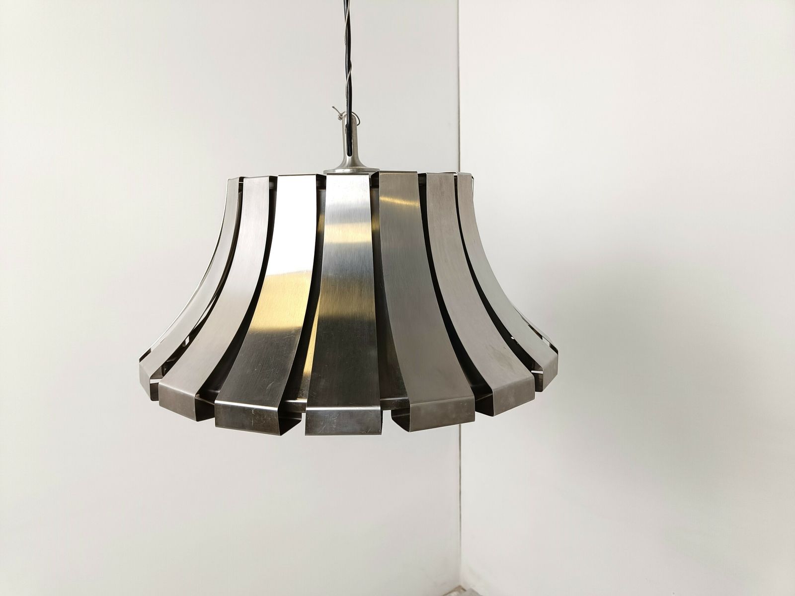 Mid Century Steel Suspension Lamp By E. Martinelli For Martinelli Luce, Italy, 1960s photo buy