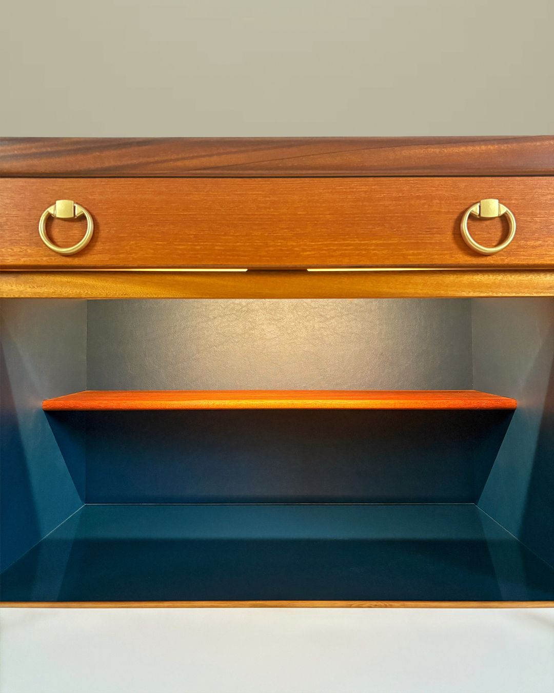 Mid Century Nathan 'Squares' Teak Sideboard With Abstract/Bauhaus Design/Lighting/Leatherette Interior photo 2450.0