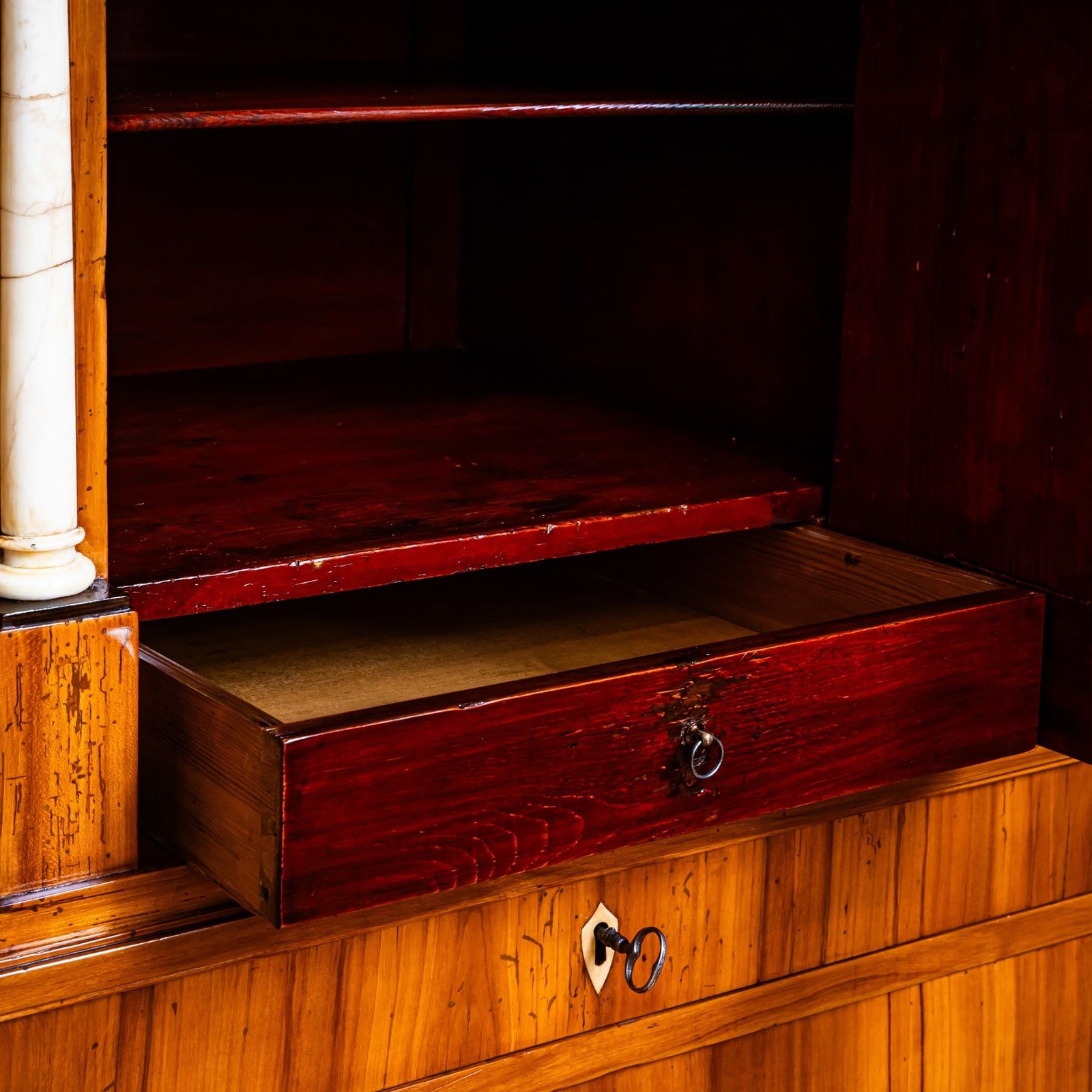 photo furniture Biedermeier Secretary Desk With Upper Cabinet, Central Germany, Circa 1820