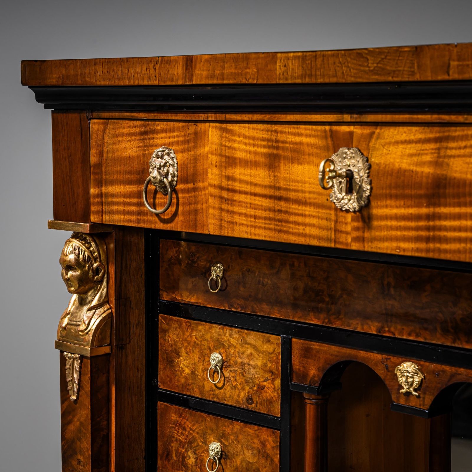 Empire Secrétaire With Caryatids, Early 19th Century photo Furniture