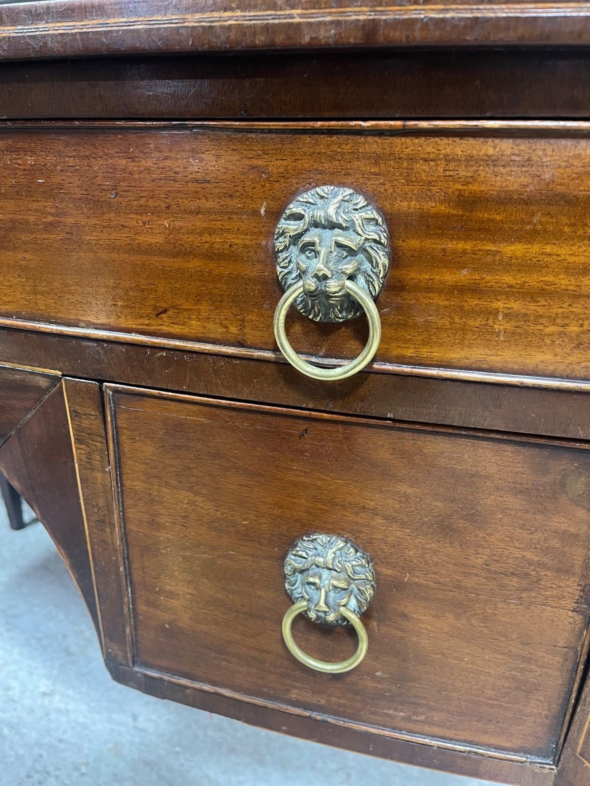 Georgian Desk Knee Hole Style Antique Desk Early 1800’s photo vinterior