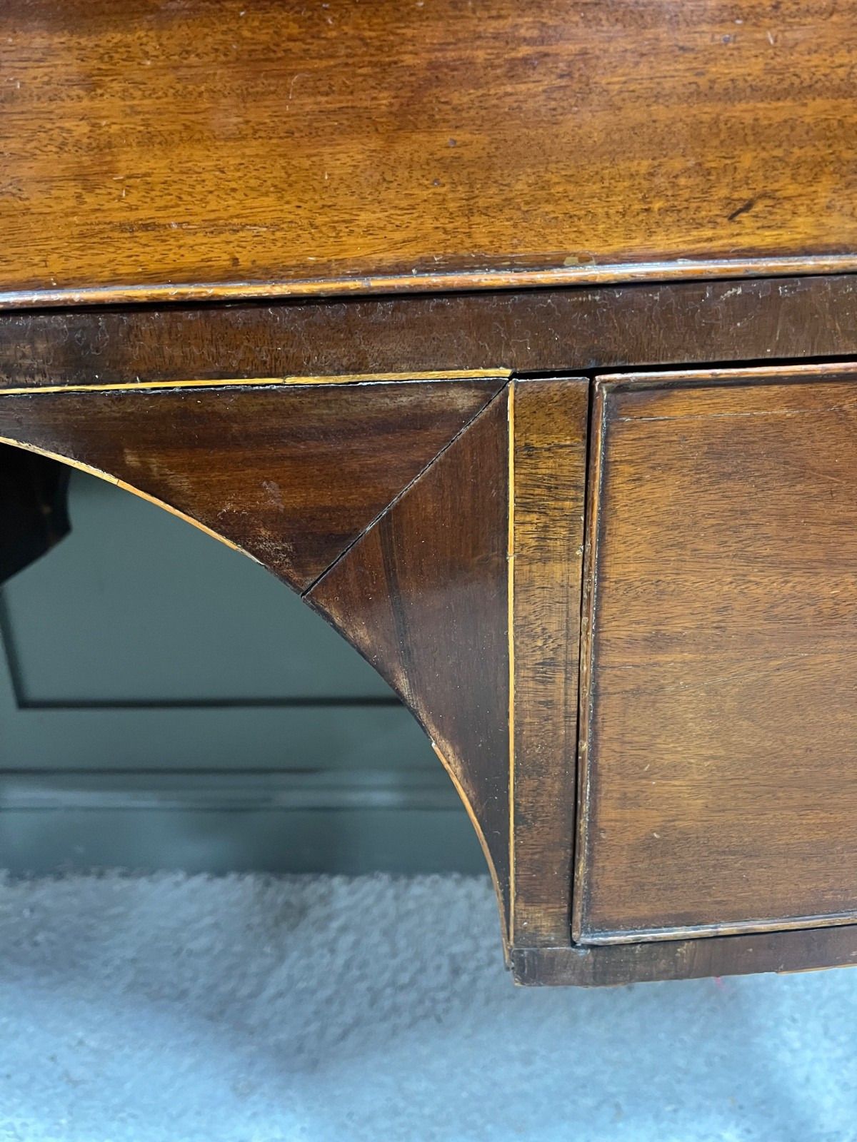 375.0 Georgian Desk Knee Hole Style Antique Desk Early 1800’s photo