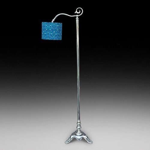 Early 20thc Brass Scroll Arm Floor Lamp
