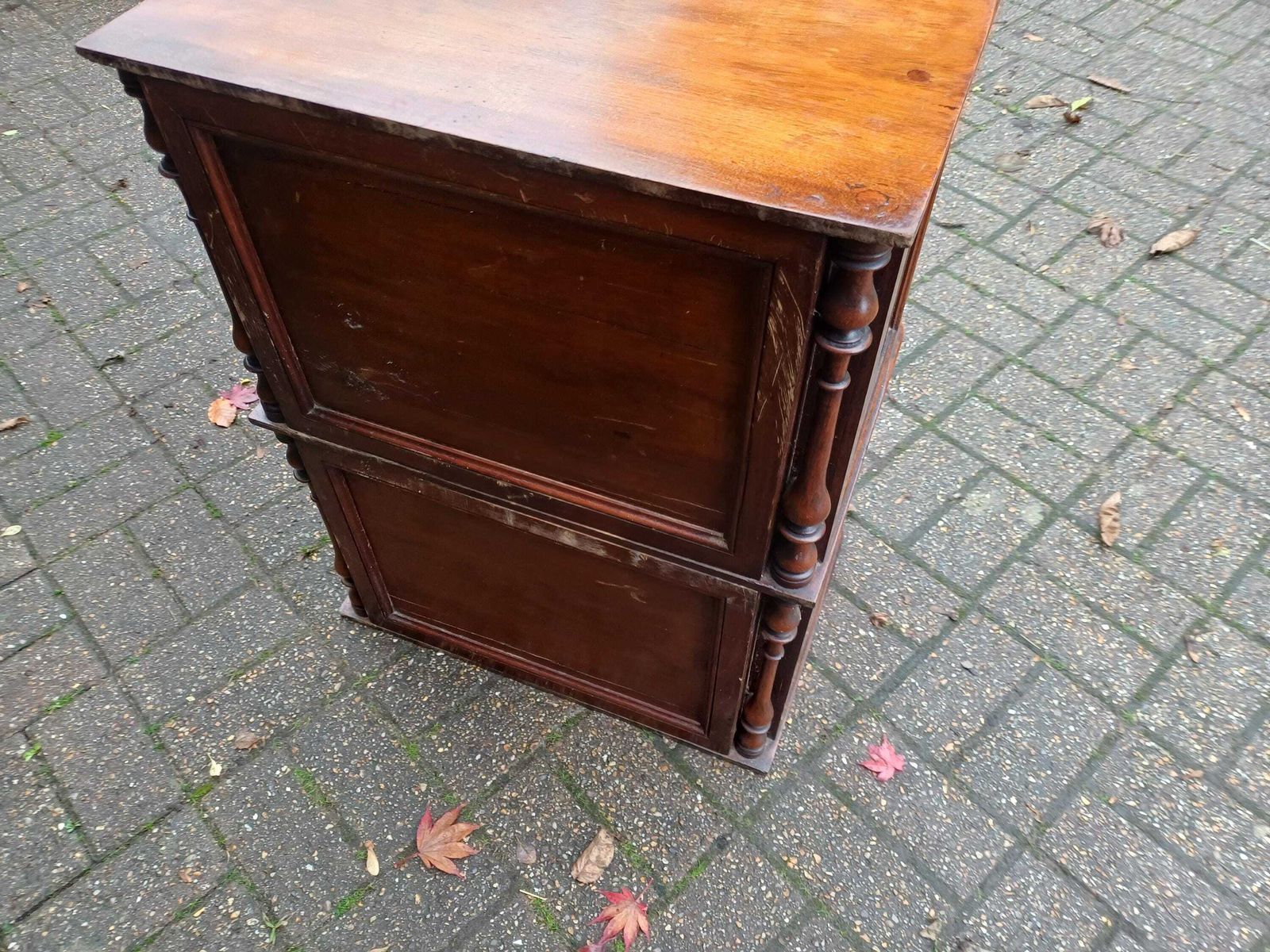 Antique 1910s Leaded Glass Display Cupboard Early 20th Century Cabinet · Barley Twist Storage Glazed Wall Or Floor Unit photo 350.0