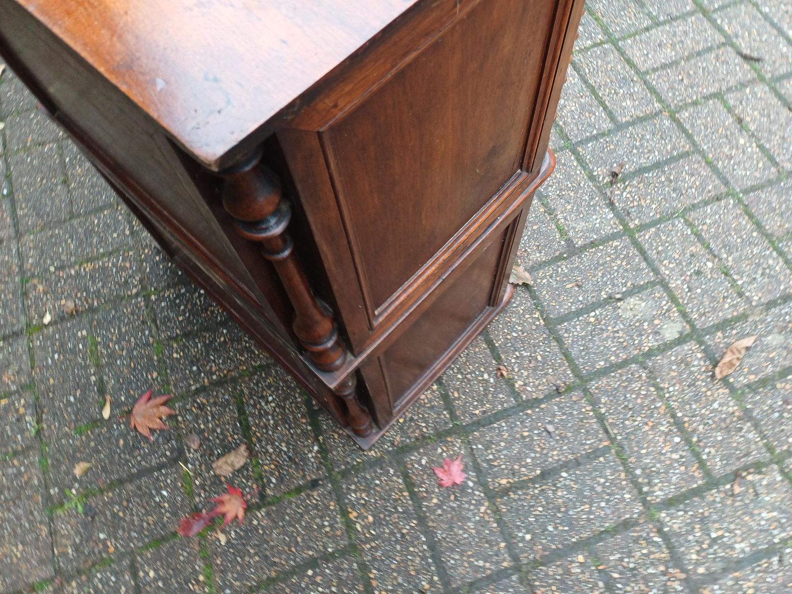 Antique 1910s Leaded Glass Display Cupboard Early 20th Century Cabinet · Barley Twist Storage Glazed Wall Or Floor Unit photo buy