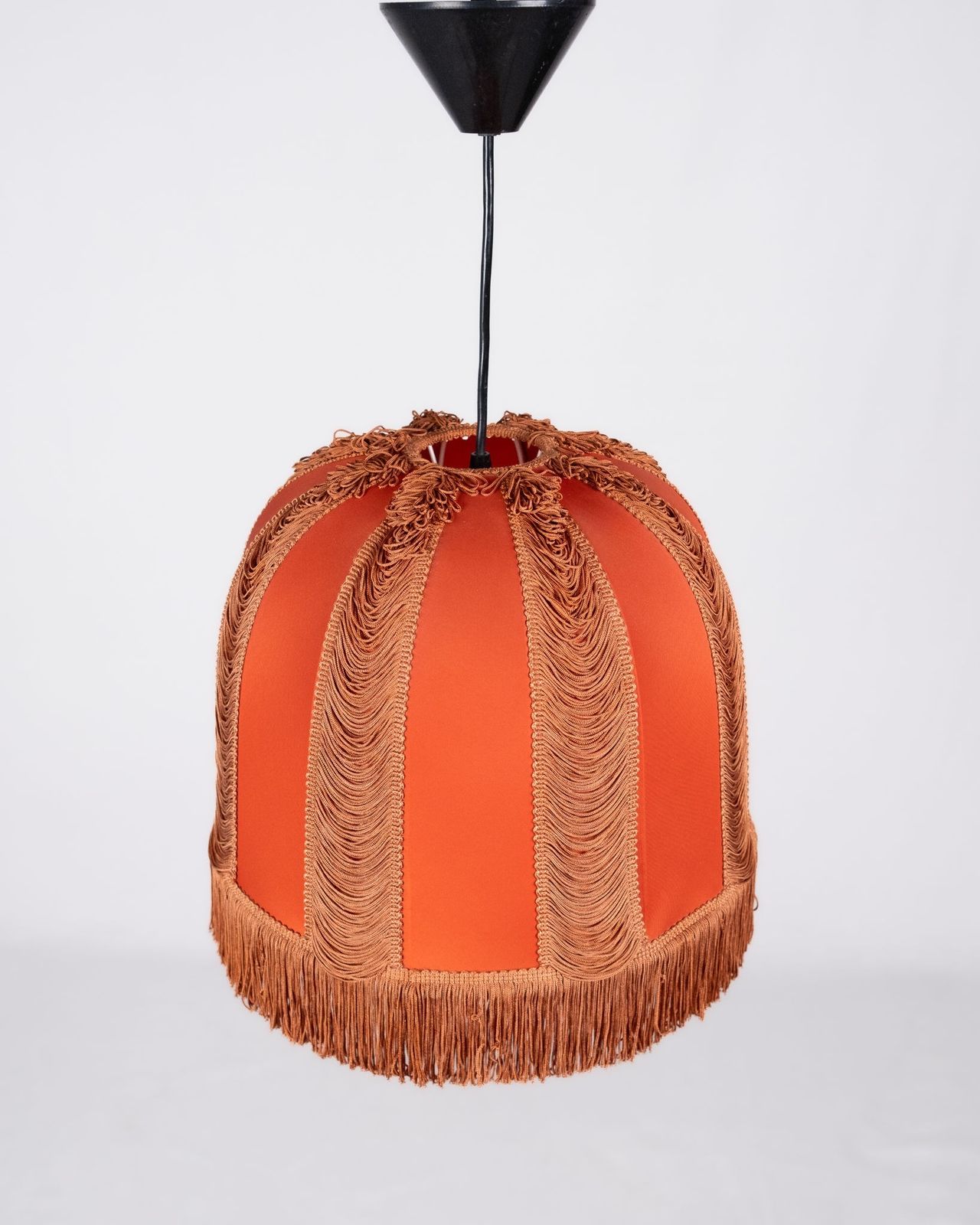 Pendant Lamp With Draped Trimmings And Fringes, Belle époque Style, France, 1970s photo for sale
