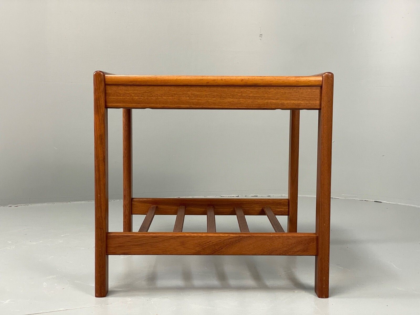 Vintage Teak Side Table Danish 1970s With Magazine Rack Bedside Mwoo photo furniture