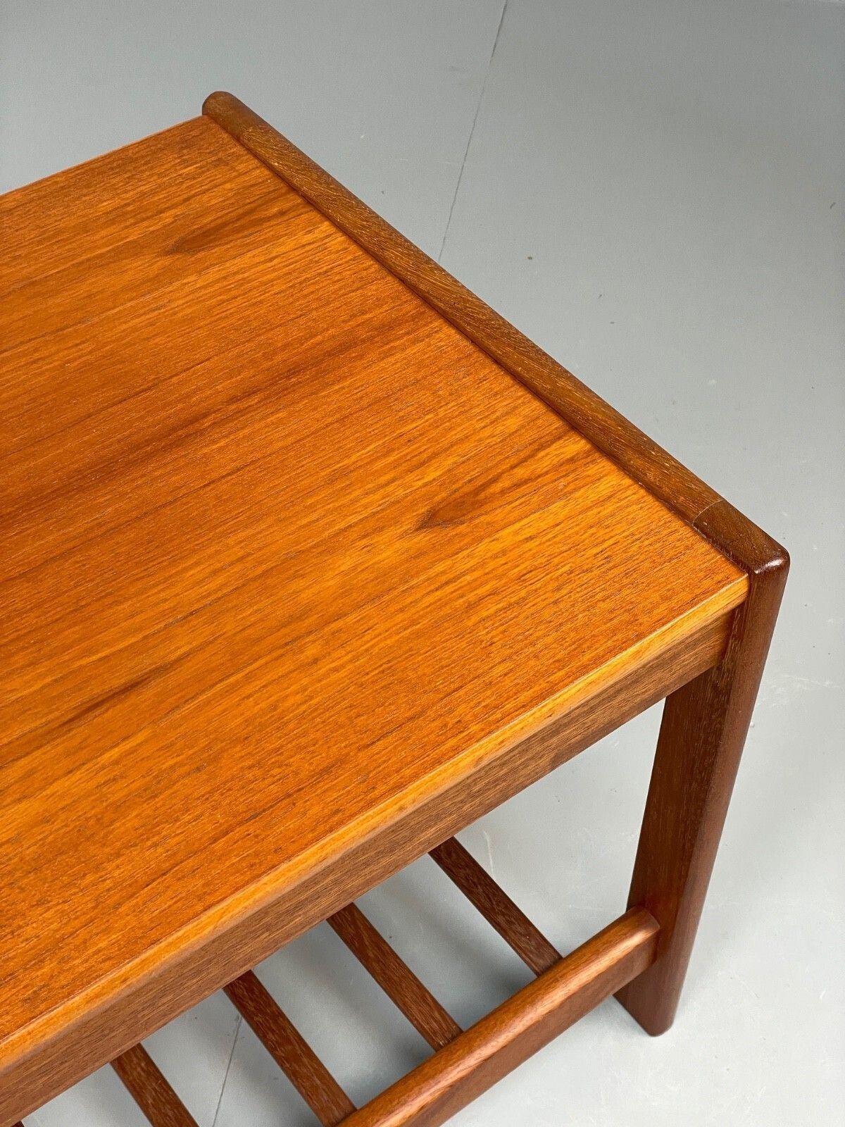 Vintage Teak Side Table Danish 1970s With Magazine Rack Bedside Mwoo photo Furniture