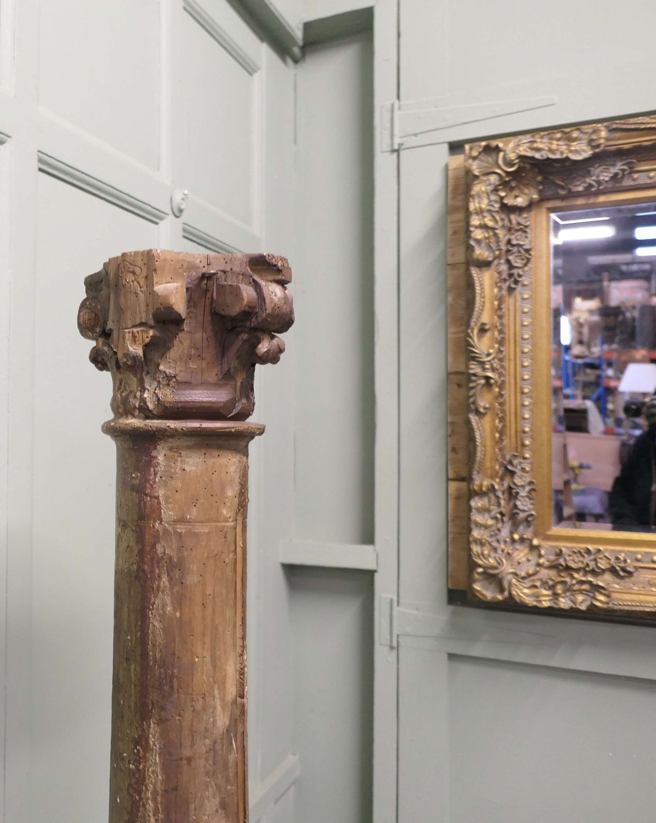 French Carved Gilt Corinthian Column photo buy