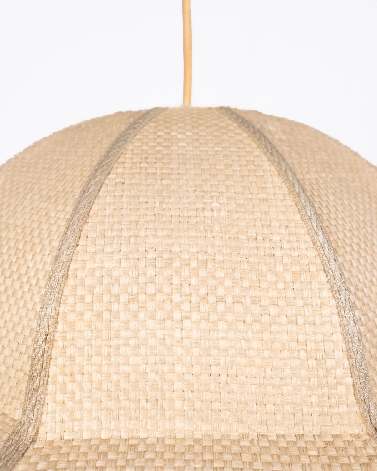 Natural Raffia Pendant Lamp, Custom Made In France, 1960s–70s photo vintage