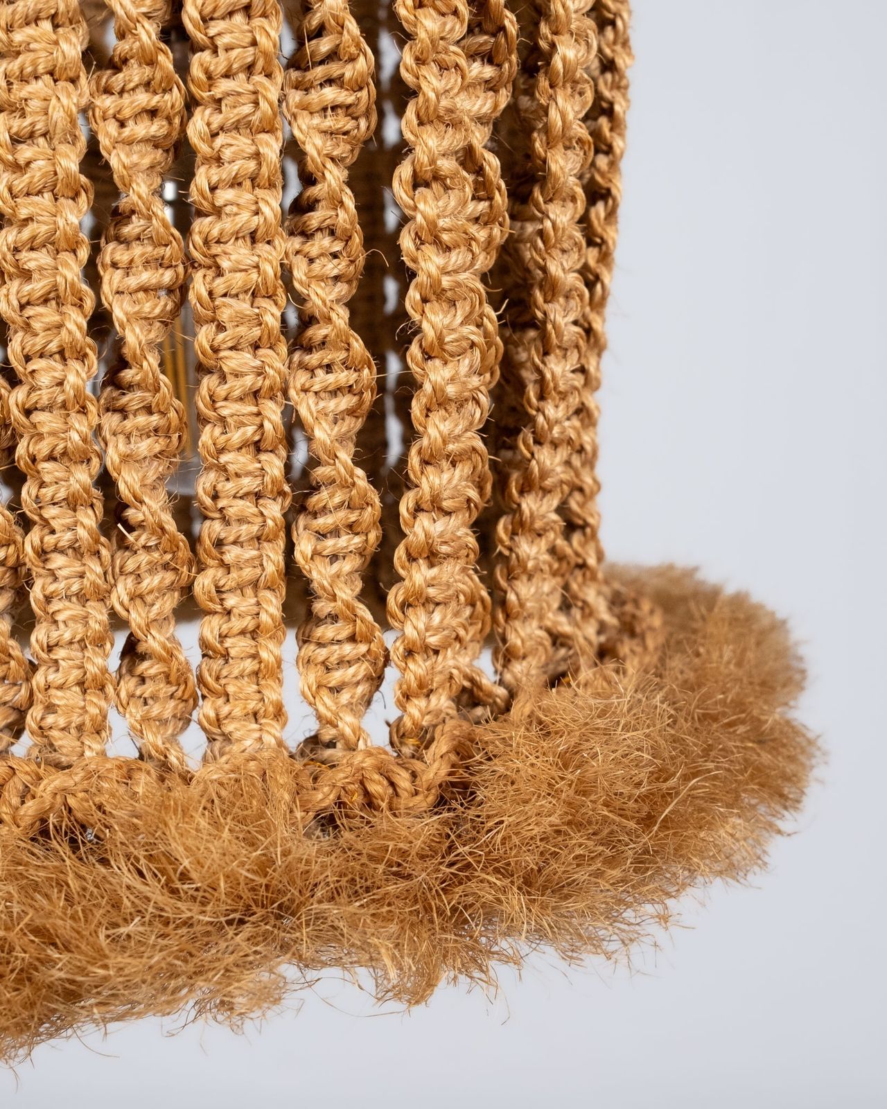 Macramé Rope Pendant Lamp, In The Style Of Audoux Et Minet, France, 1960s photo vinterior