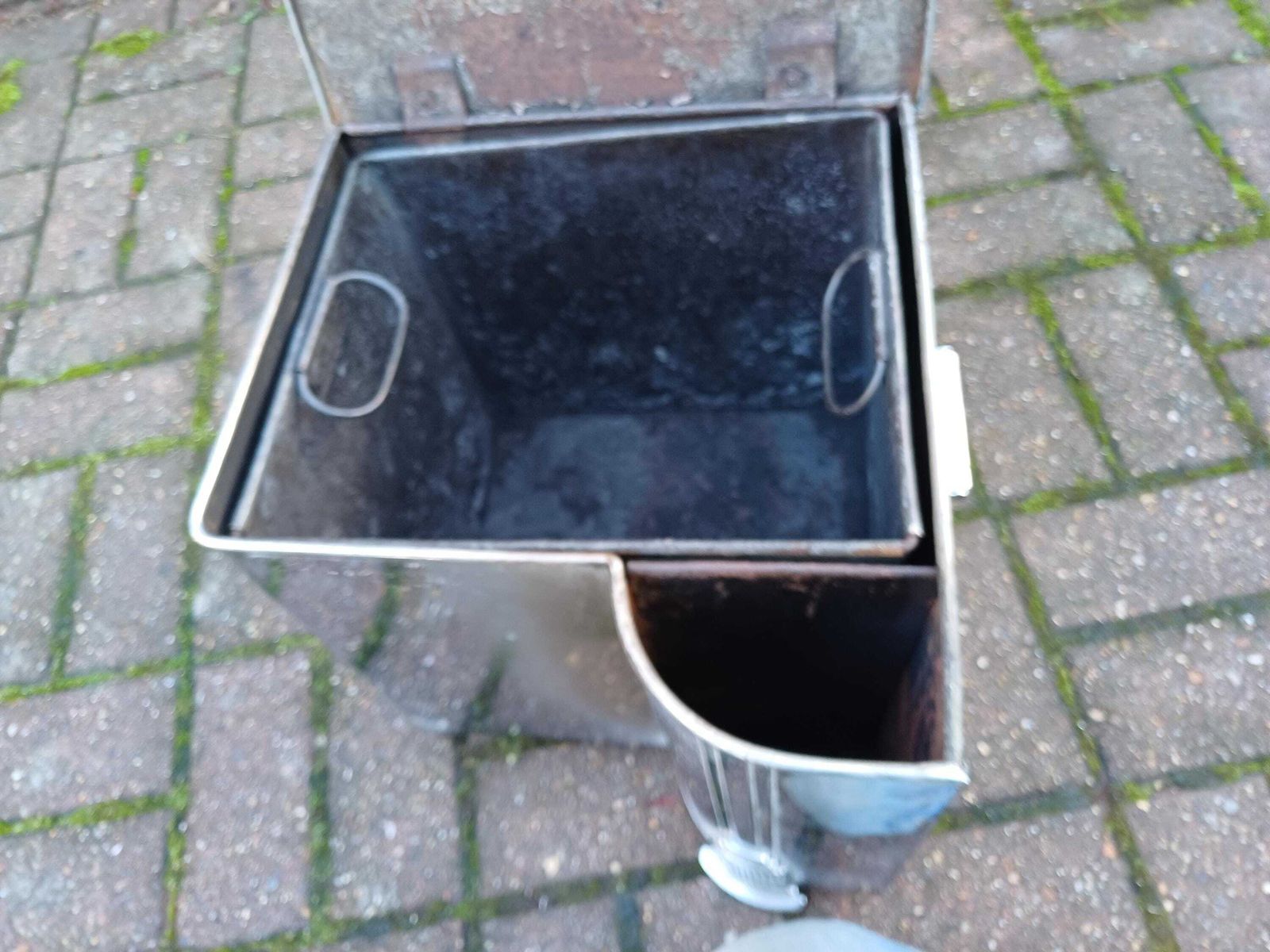 245.0 Classic Retro Art Deco 1930s Chrome Coal Box Fire Side Storage Vintage Fireplace Interior Statement Piece With Inside Liner photo