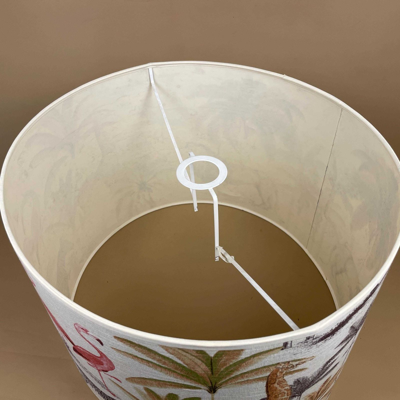 Lighting Large Designer Fabric Zoo Animal Safari Lamp Shade Lampshade Drum Ceiling Jungle Longleat Acacia 30cm By 41.5cm Natural Animals Round photo