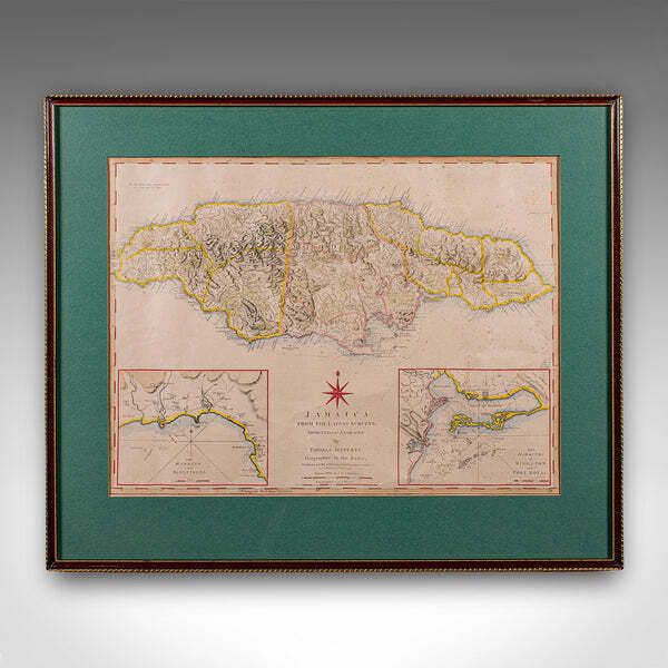 Antique Jamaica Map, English, Caribbean, Cartography, Thomas Jefferys, Georgian photo furniture