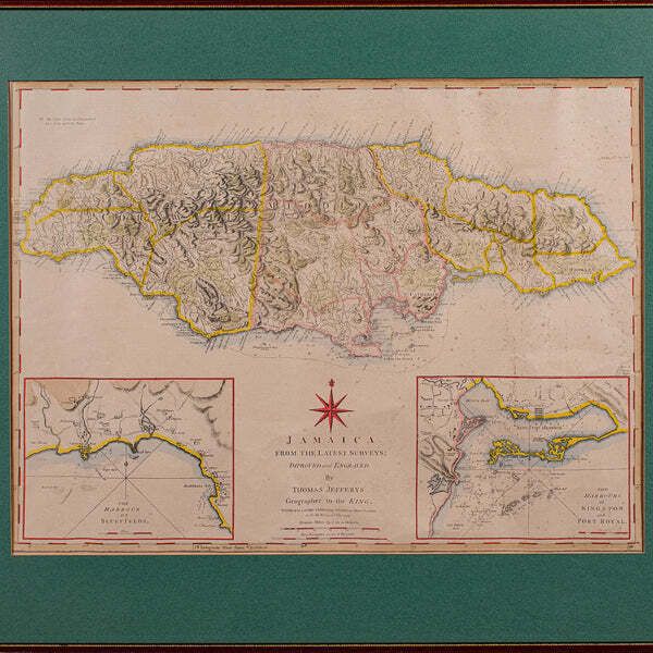 Antique Jamaica Map, English, Caribbean, Cartography, Thomas Jefferys, Georgian photo Art