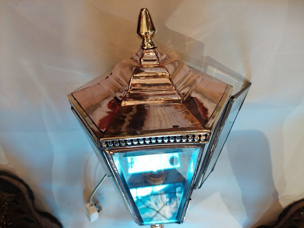 Edwardian Brass And Copper Porch Lantern photo vinterior