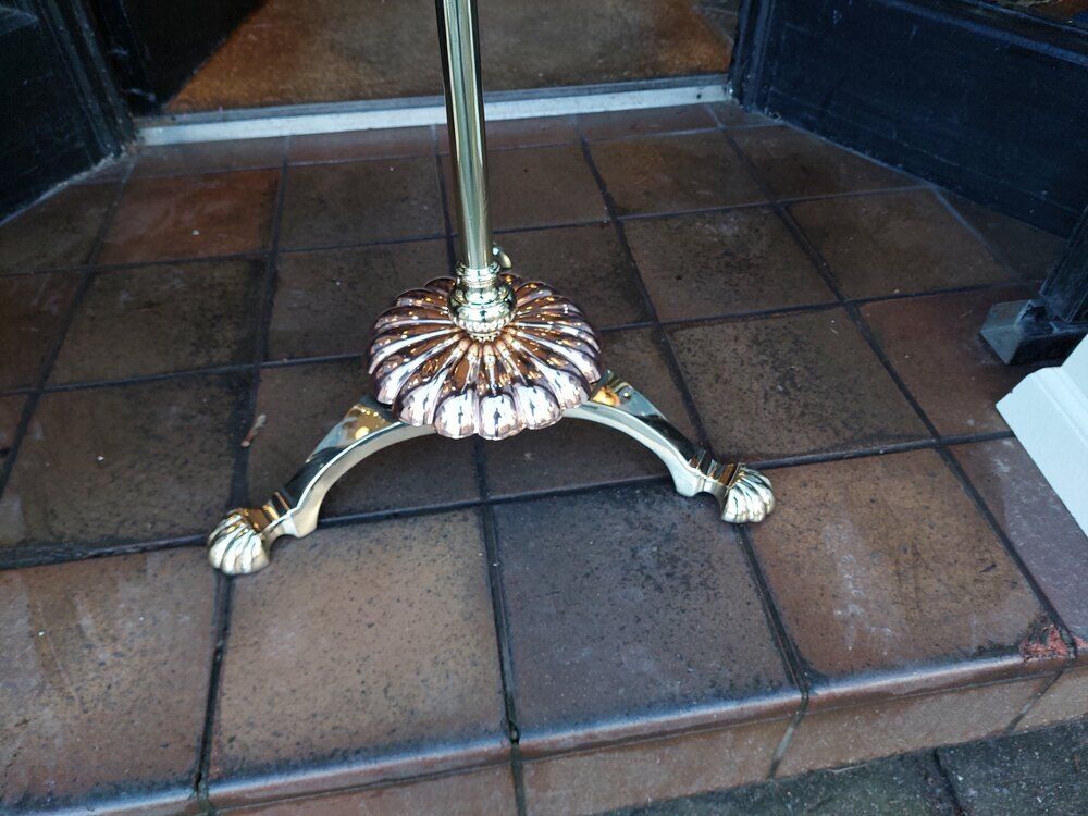 Late 19thc Brass & Copper Floor Standing Lamp photo furniture