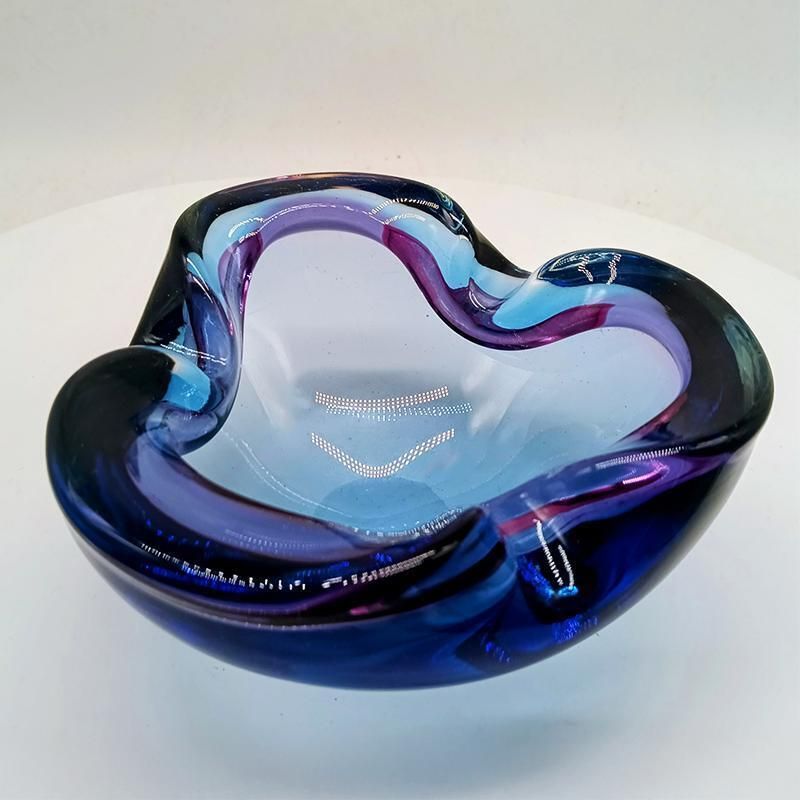 1960s Big Ashtray Or Catch All In Murano Glass By Flavio Poli For Seguso. 16cm. Made In Italy. photo 236.0