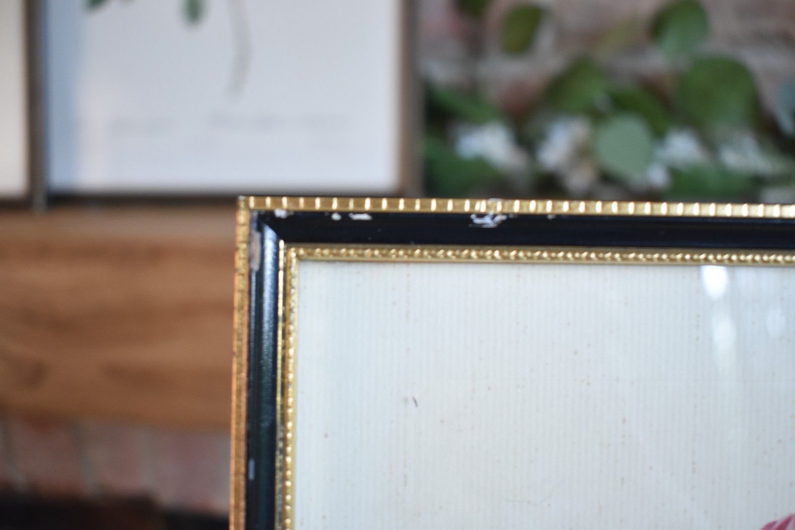 photo vintage Vintage Set Of 6 Black Framed Rose Prints Flower Aged Wooden Frame Gallery Wall