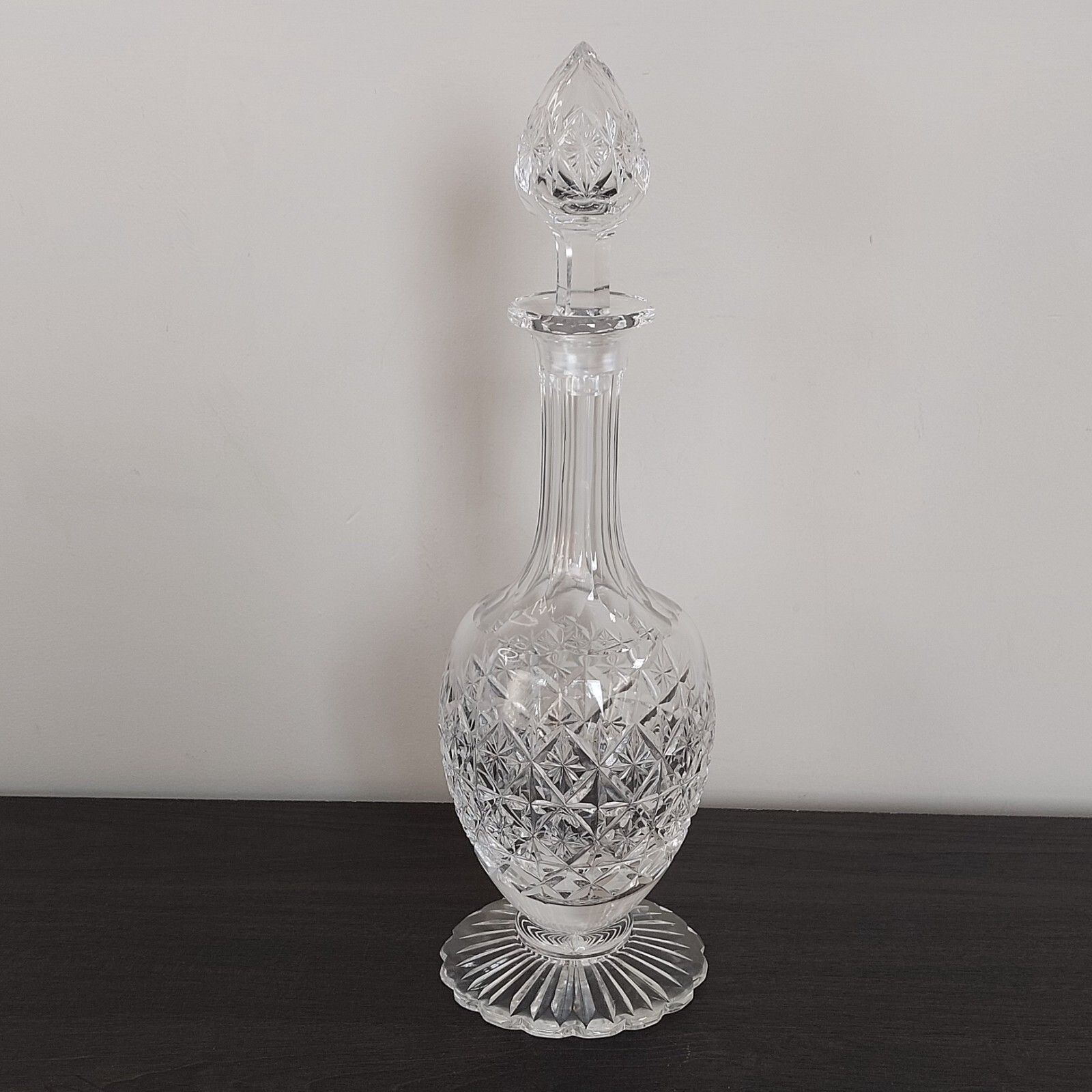 Stuart Crystal Footed Wine Decanter In The Connaught Pattern photo vinterior