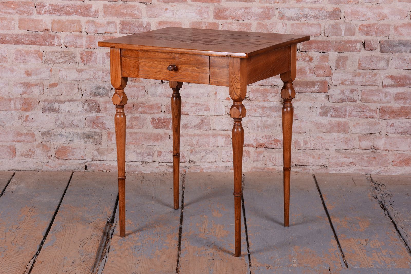 Restored Biedermeier Side Table, Ash, Elm, Revived Polish, Czech, 1810s photo 850.0