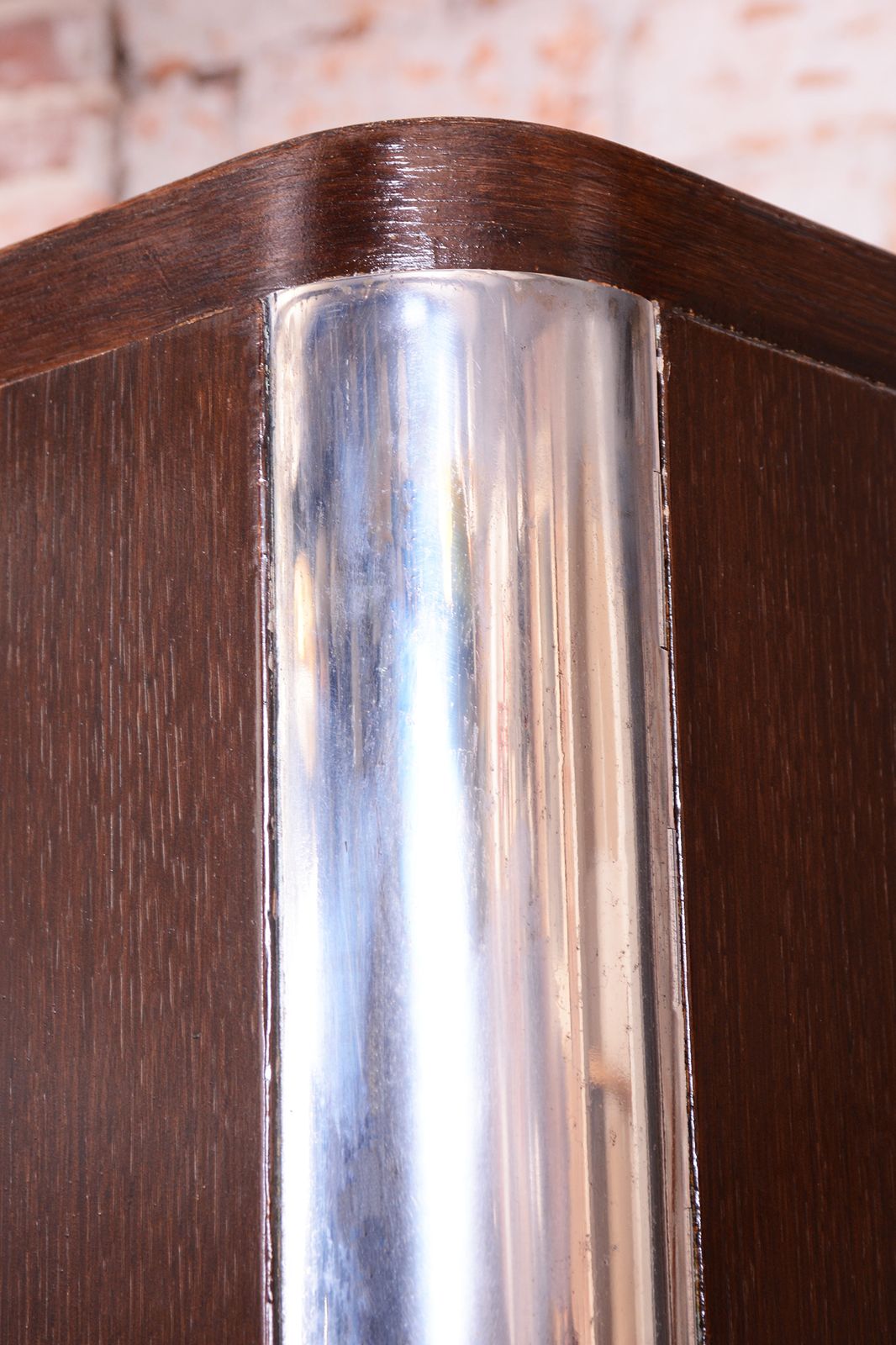 Restored Bauhaus Wardrobe, By Vichr A Spol., Chrome, Steel, Oak, Czech, 1930s photo vintage