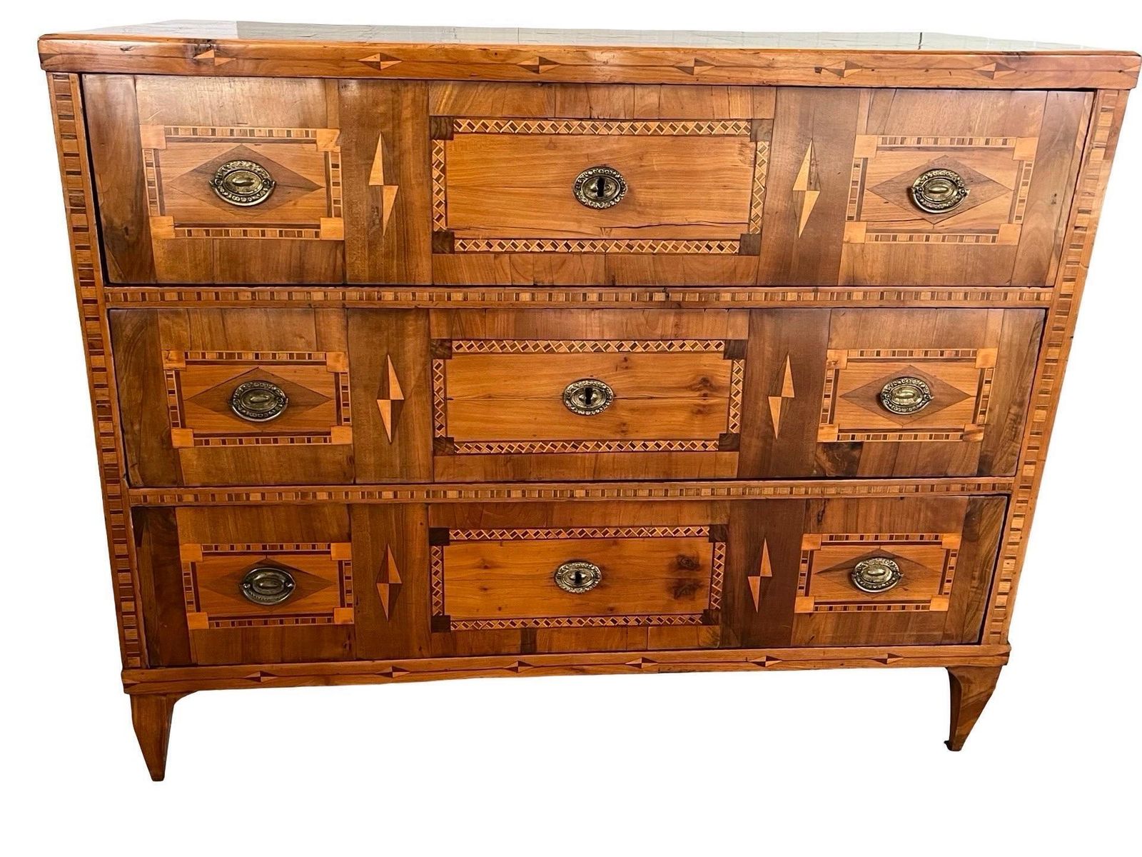 photo furniture 18th Century Walnut Austrian Chest Of Drawers With Fruitwood Inlay