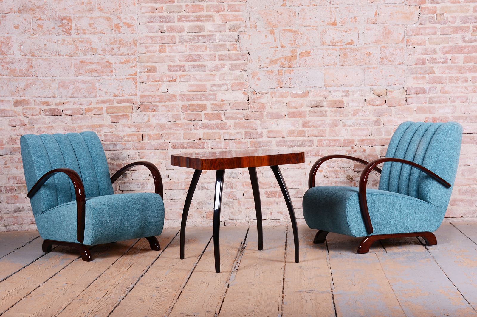 Pair Of Restored Art Deco Armchairs, By J. Halabala, Up Zavody, Czech, 1930s photo vinterior