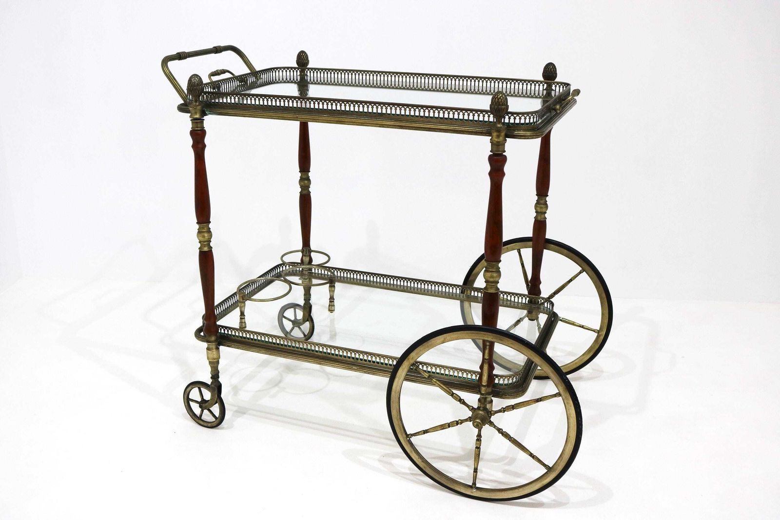 Neoclassical Brass Bar Cart By Maison Baguès, 1940s