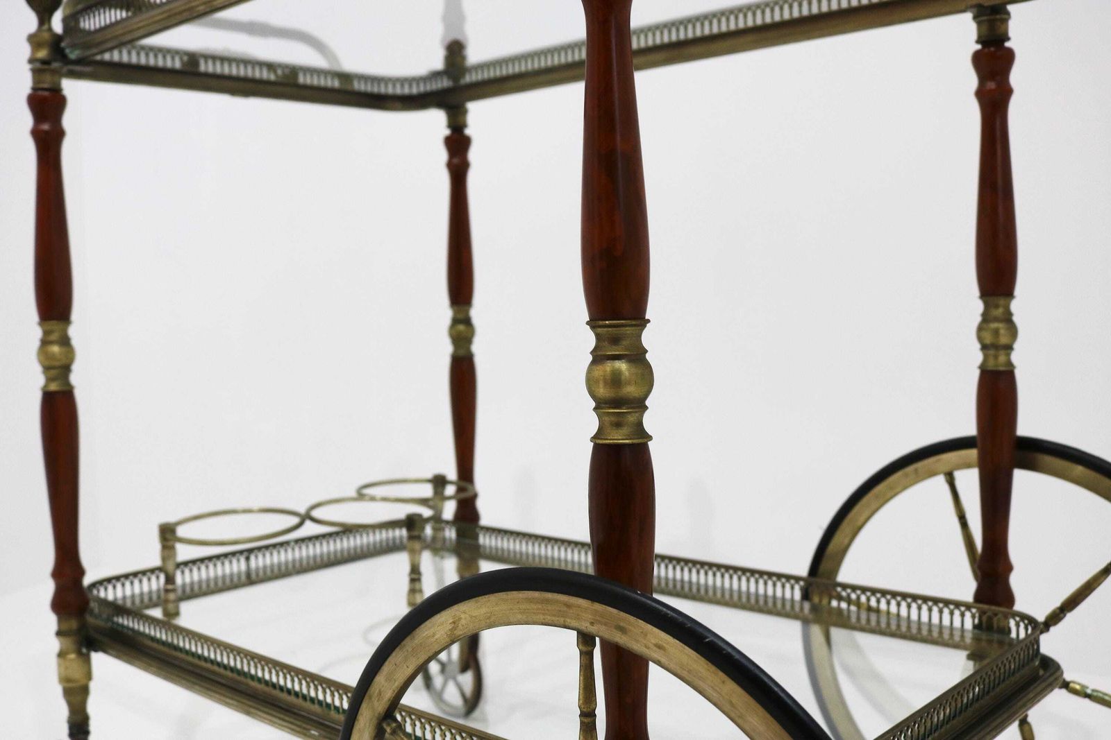 Neoclassical Brass Bar Cart By Maison Baguès, 1940s photo 2898.0