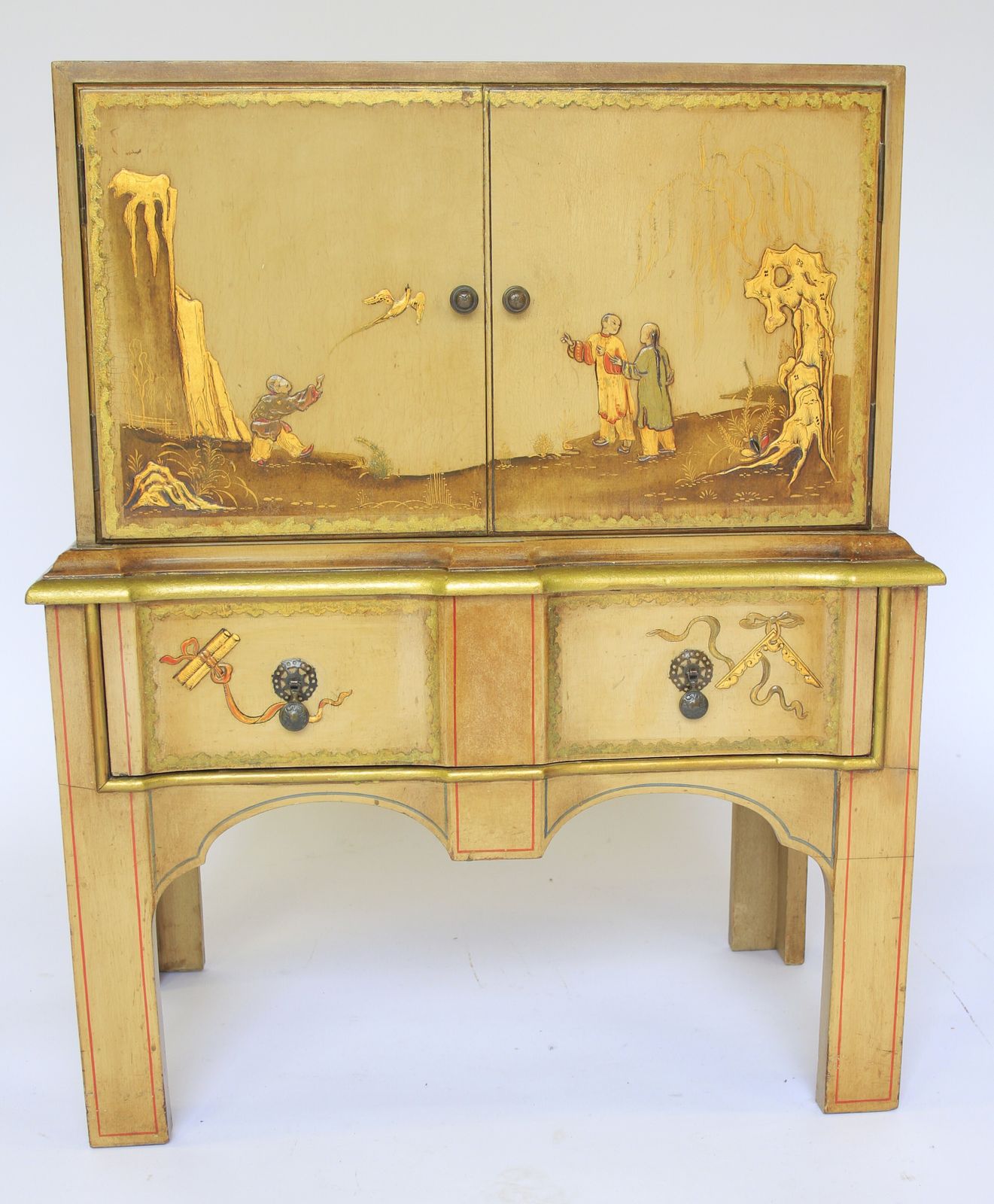 Fine Chinoiserie Decorated  Bedside Cupboard Circa 1900