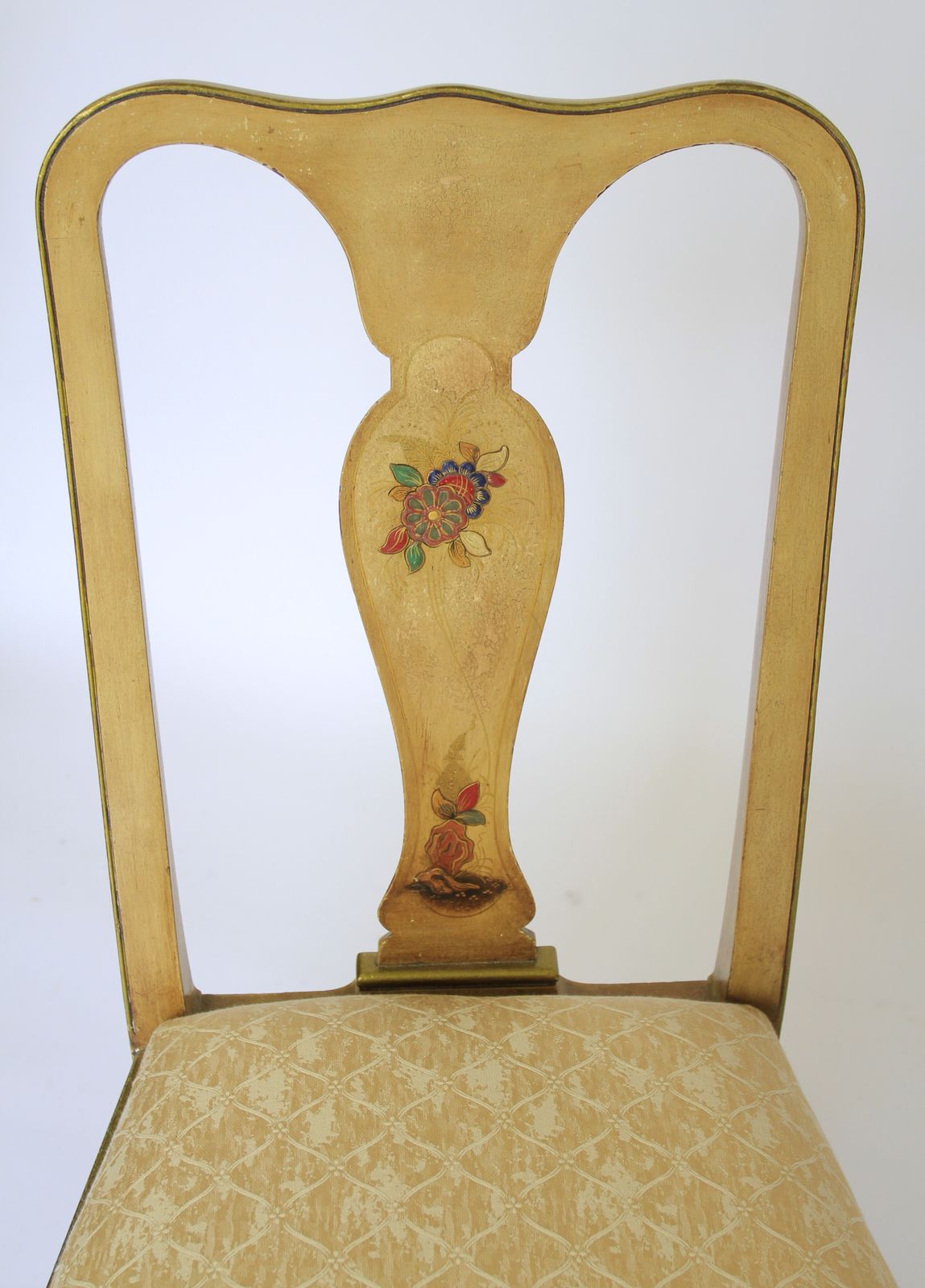 Fine Pair Chinoiserie Decorated Side Chairs Circa 1900 photo for sale