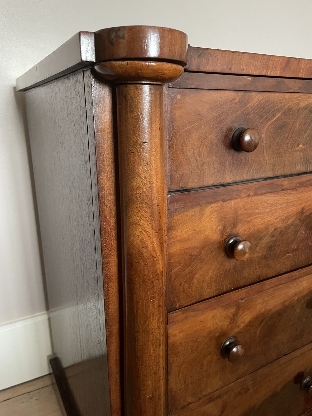 19th Century Empire Small Chest Of Drawers With Detached Columns photo vintage