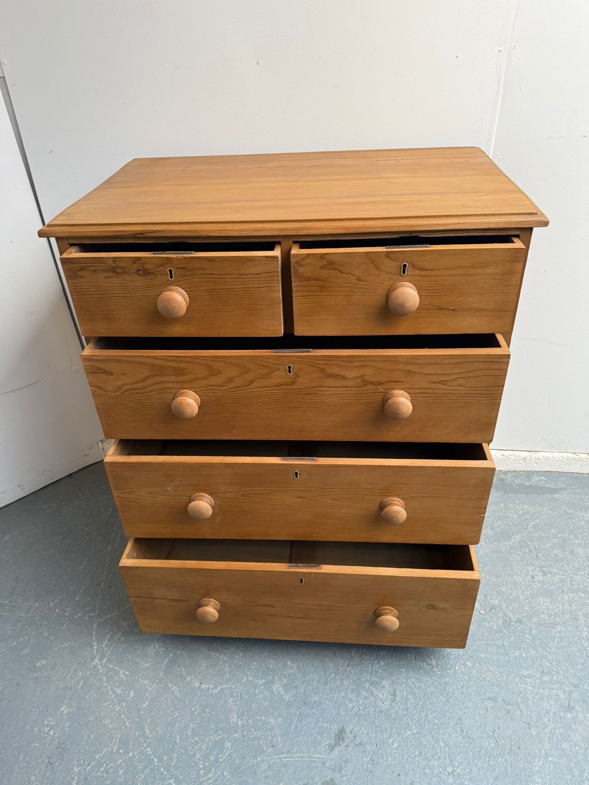 A Mint Clean Pine Victorian Waxed 5 Drawer Chest Of Drawers photo vintage