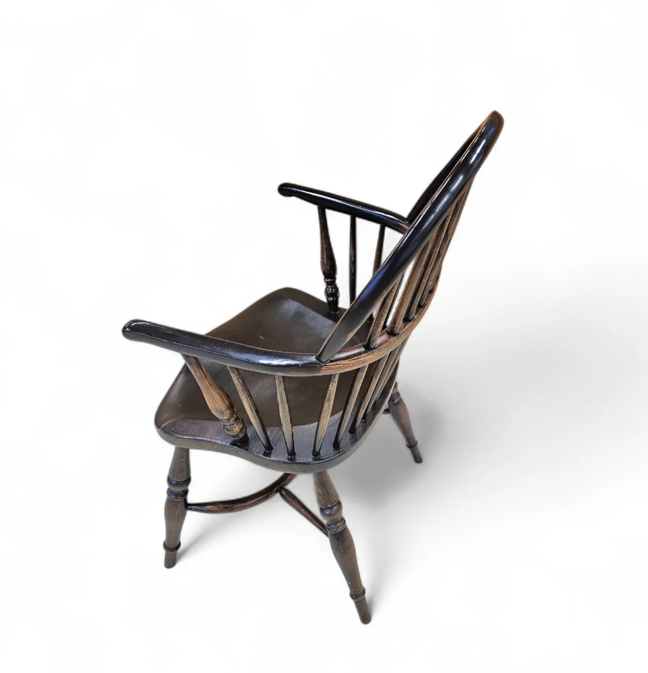 photo vinterior 4 X Classic Georgian Bow And Stick Back Windsor Chair / Crinoline Stretcher Chairs