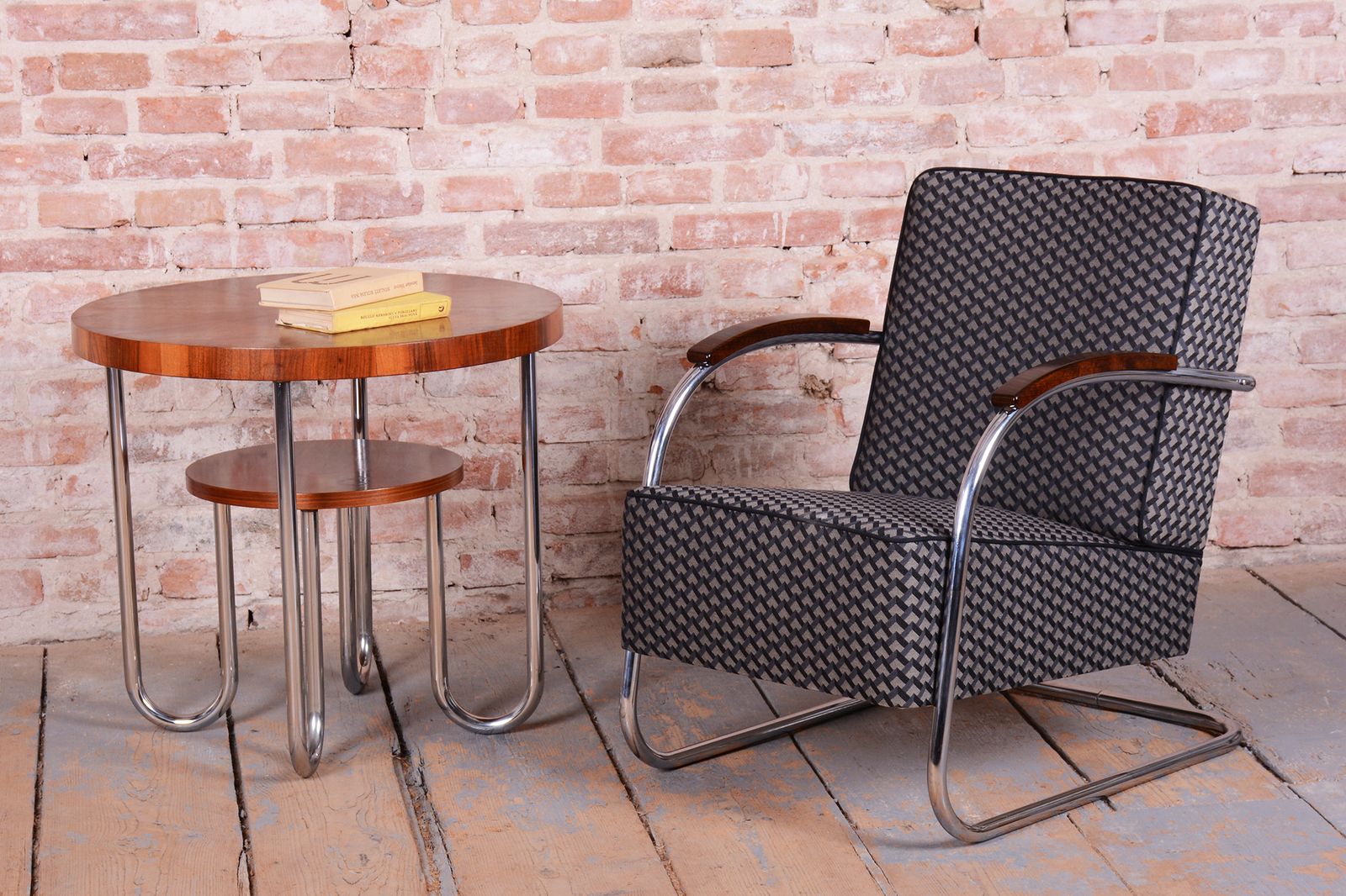 photo for sale Restored Bauhaus Armchair, By Mücke   Melder, Beech, Chrome, Czech, 1930s