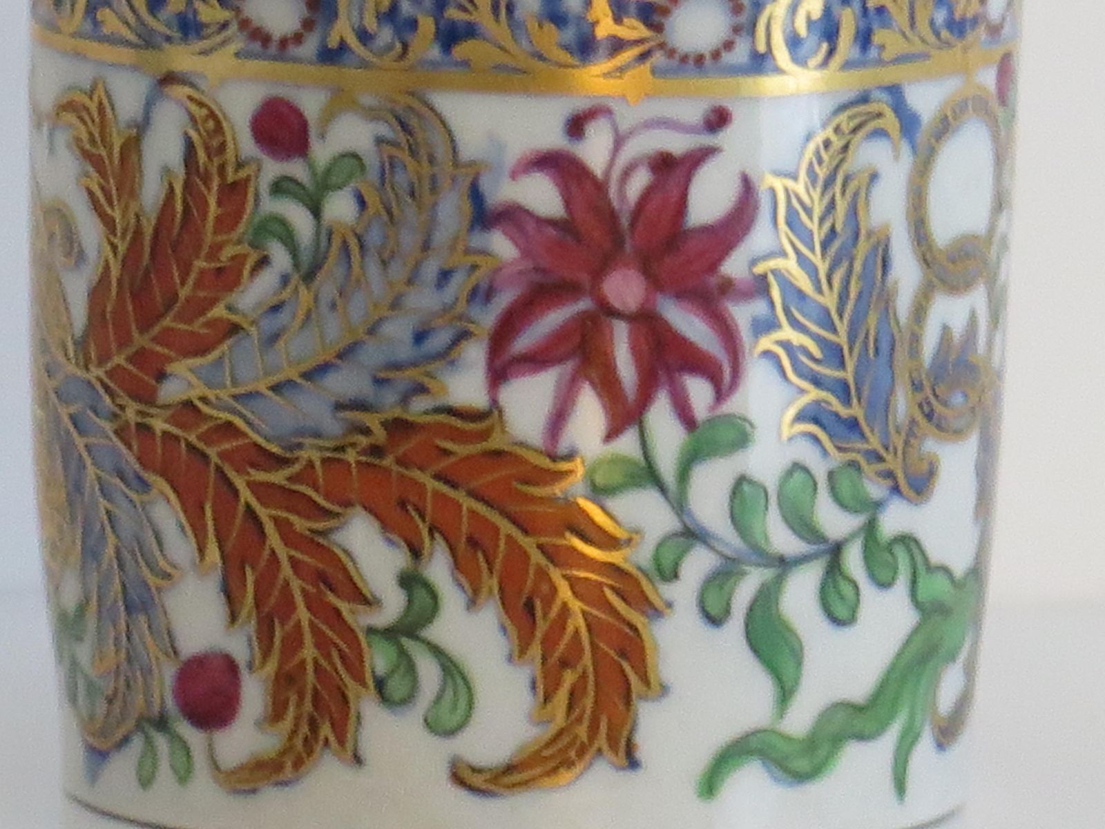 195.0 Fine New Hall Porcelain Coffee Can Hand Painted Pattern 490, Georgian Circa 1805 photo