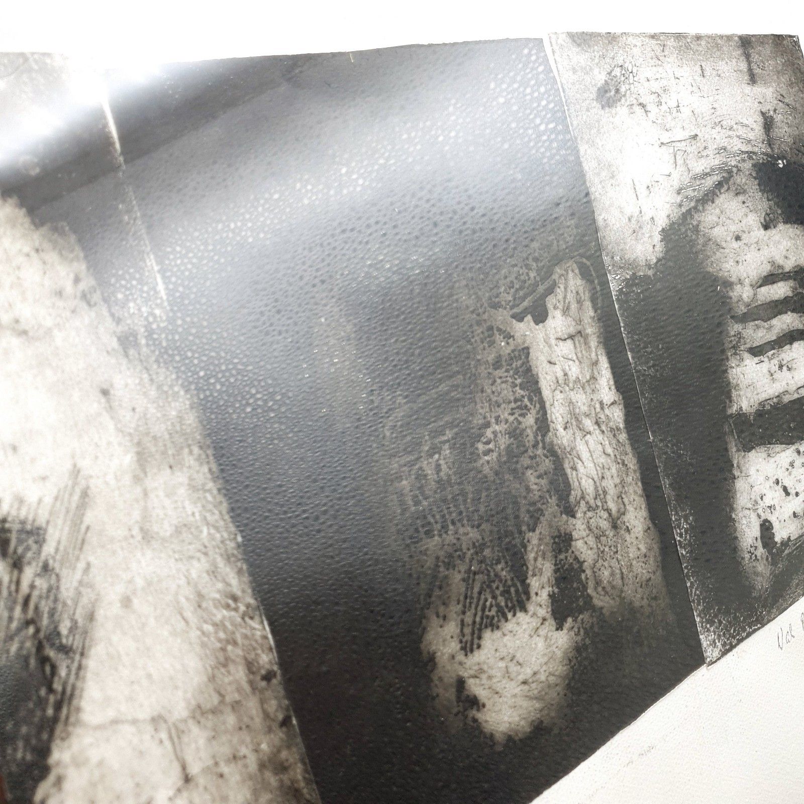 photo for sale Val Bestwick Etchings Mounted On Canvas 2019 'Trio' Black & White Rare L54xh44cm