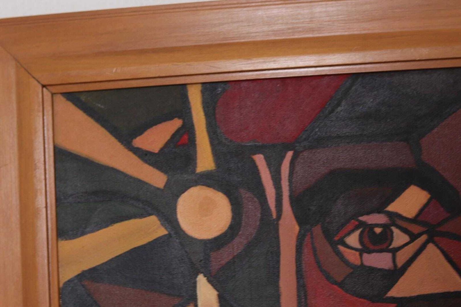 photo for sale Original Scandinavian Oil On Canvas – “Face”  – Tnx 88 Vintage & Framed  56 × 46 Cm (22" × 18.1")