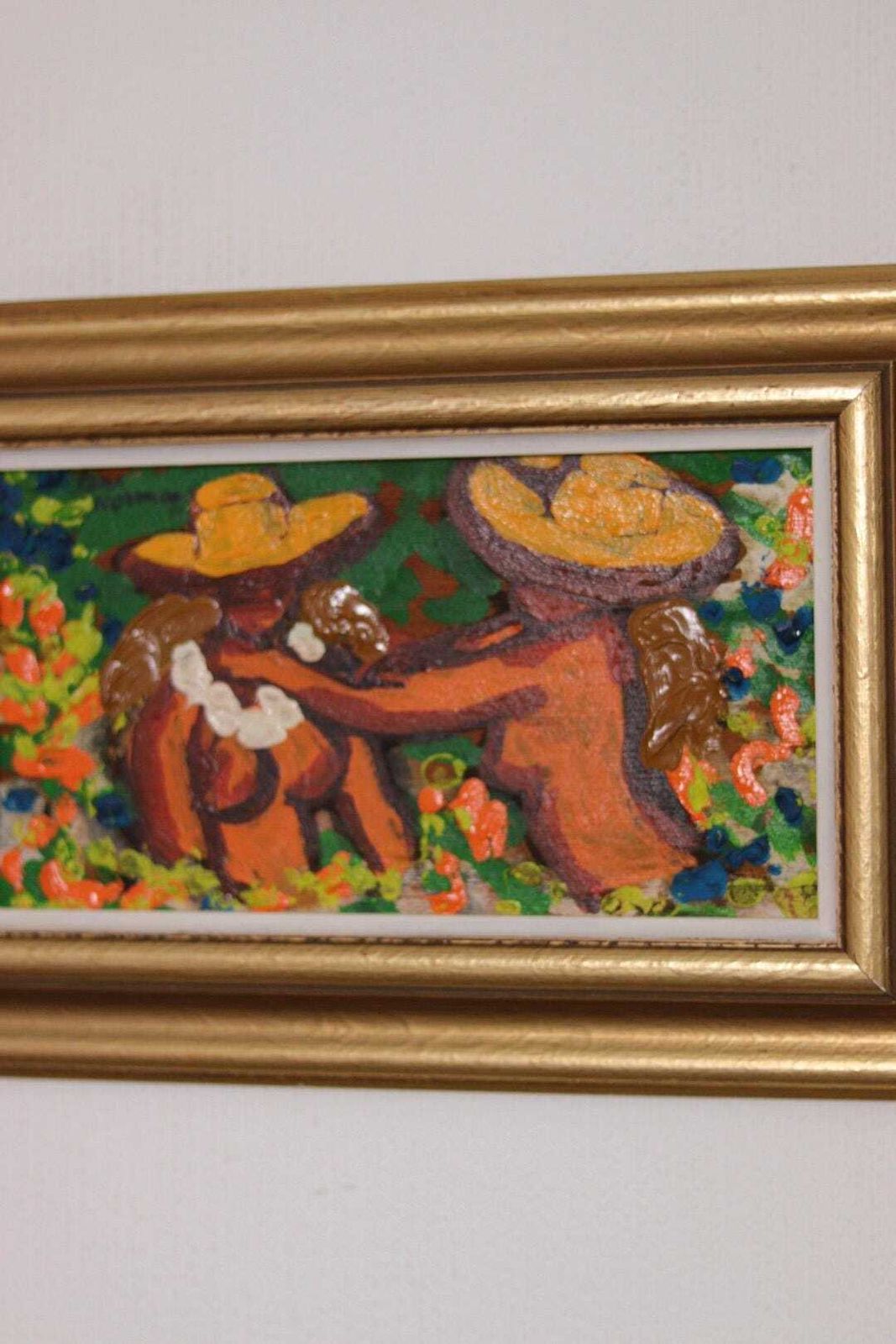 Original Swedish Oil On Panel – “Mexican Women” By Lars Norrman – Vintage & Framed  38 × 26 Cm (15" × 10.2") photo 445.0