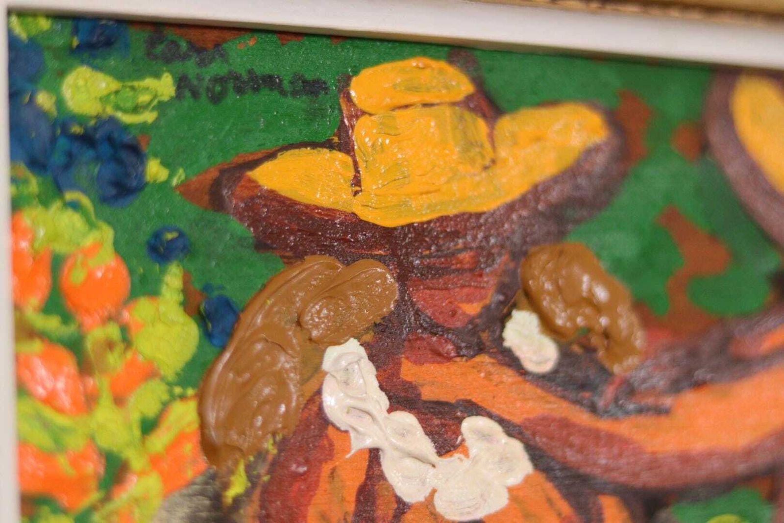 445.0 Original Swedish Oil On Panel – “Mexican Women” By Lars Norrman – Vintage & Framed  38 × 26 Cm (15" × 10.2") photo