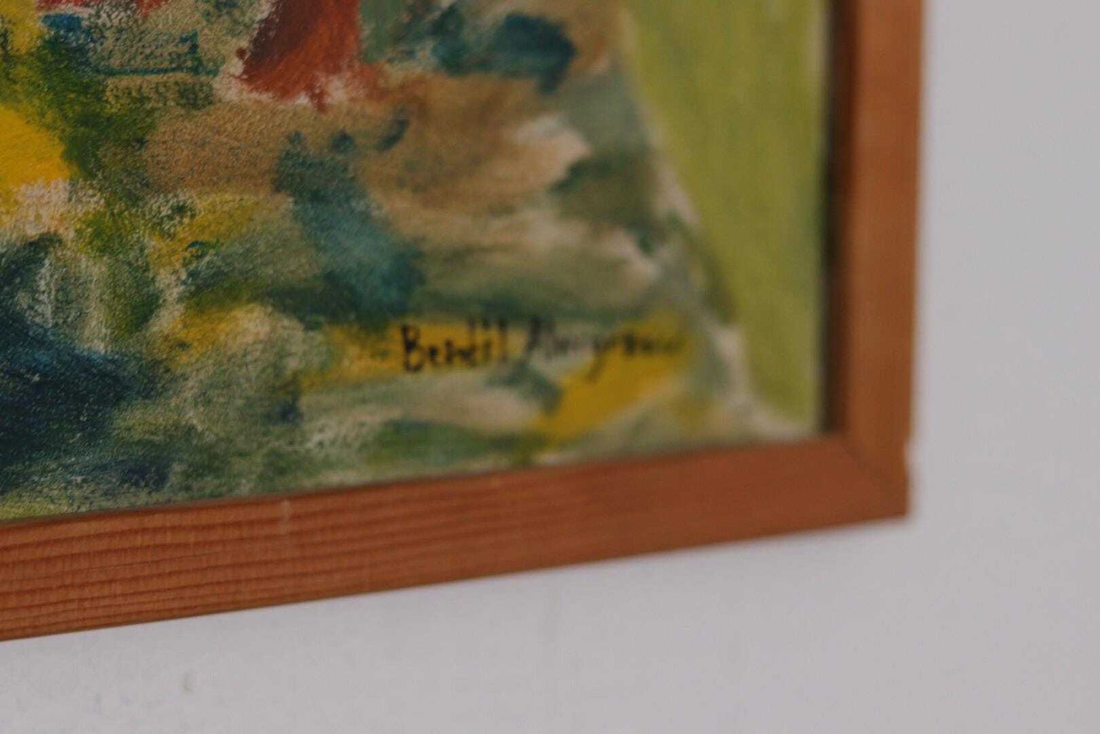 Original Swedish Oil On Panel – “Wavy Trees” By Bertil Almgren – Vintage & Framed  49 × 51 Cm (19.3" × 20.1") photo Art