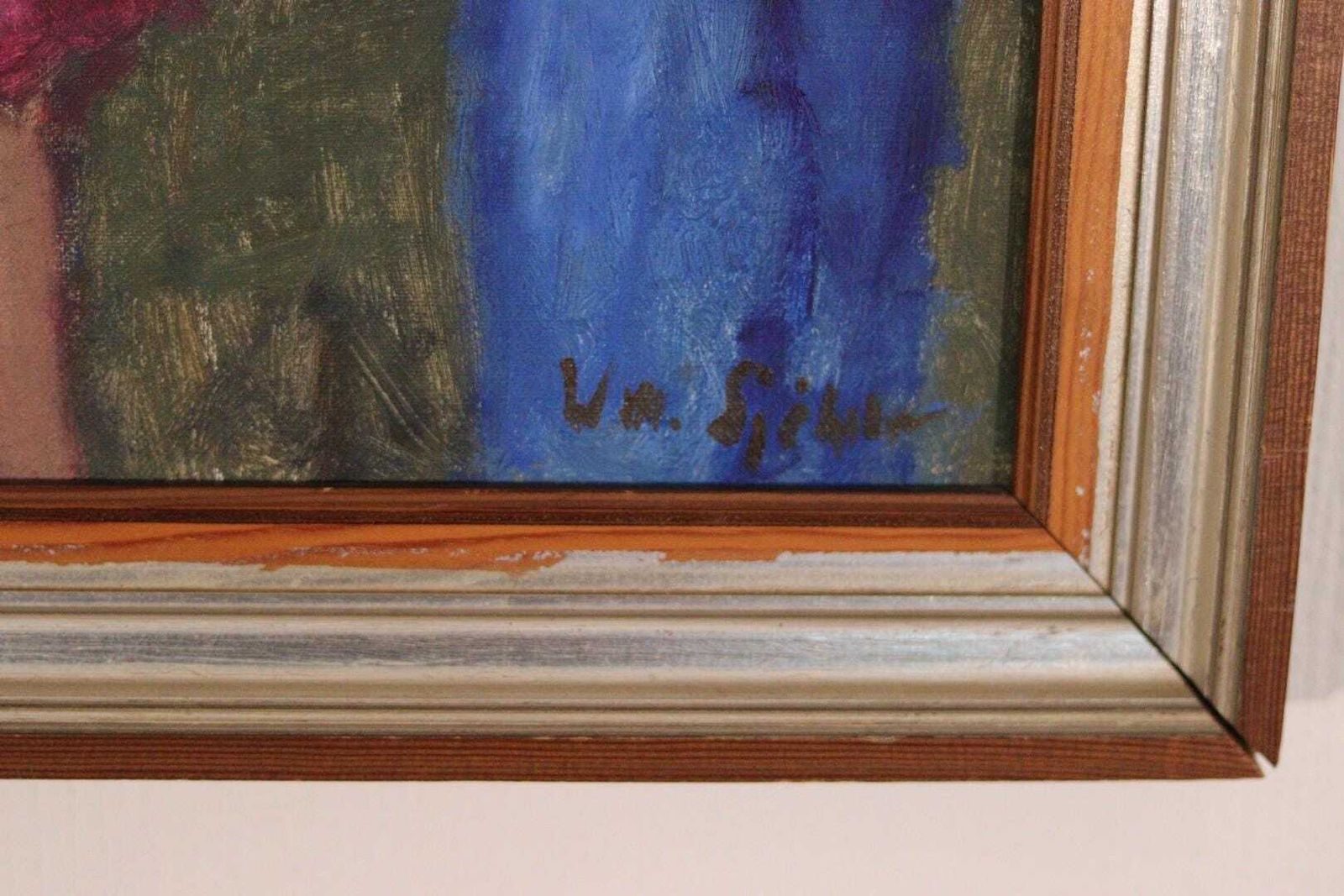 photo vintage Original Mid Century Swedish Oil On Canvas – “Children Play” By Wilhelm Sjöholm – Vintage & Framed  78 × 44 Cm (30.7" × 17.3")