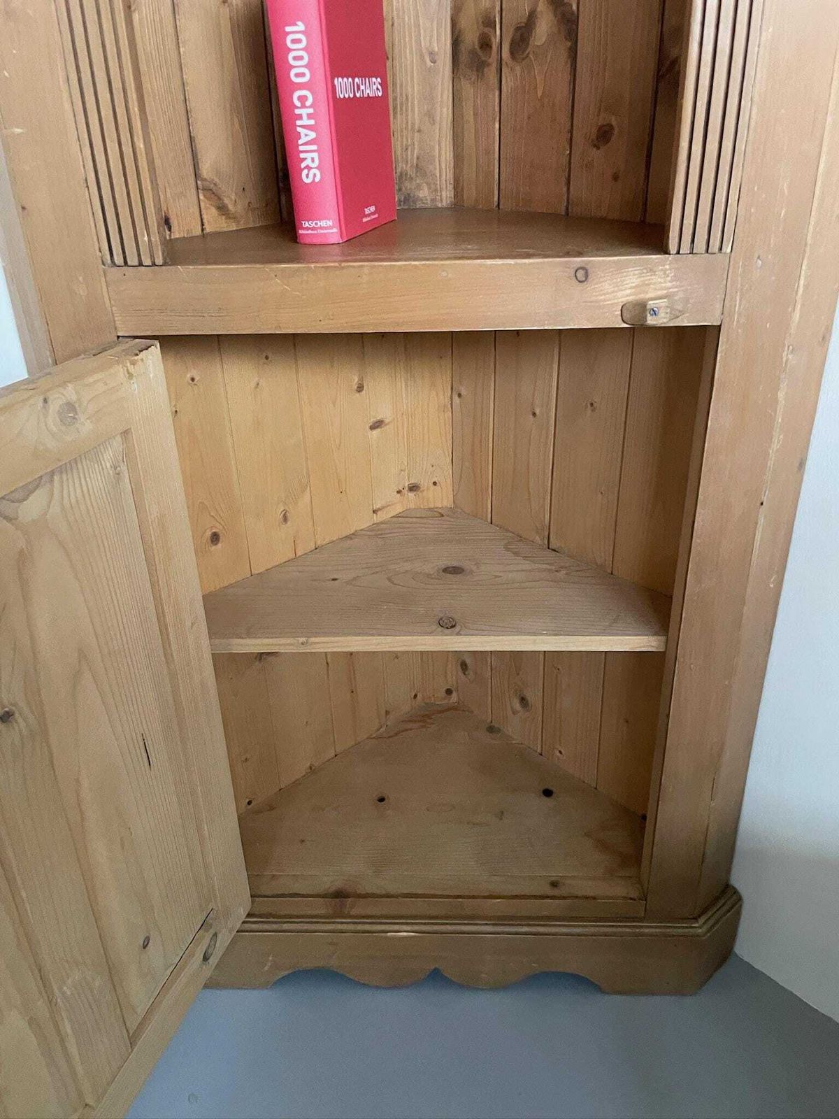 Vintage Wooden Arts Crafts Style Pine Corner Cabinet Unit Shelving photo Furniture