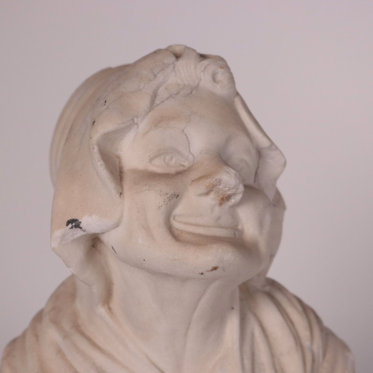 Antique Bust Of Elderly Woman Marble Padua Italy XVIII Century photo Art