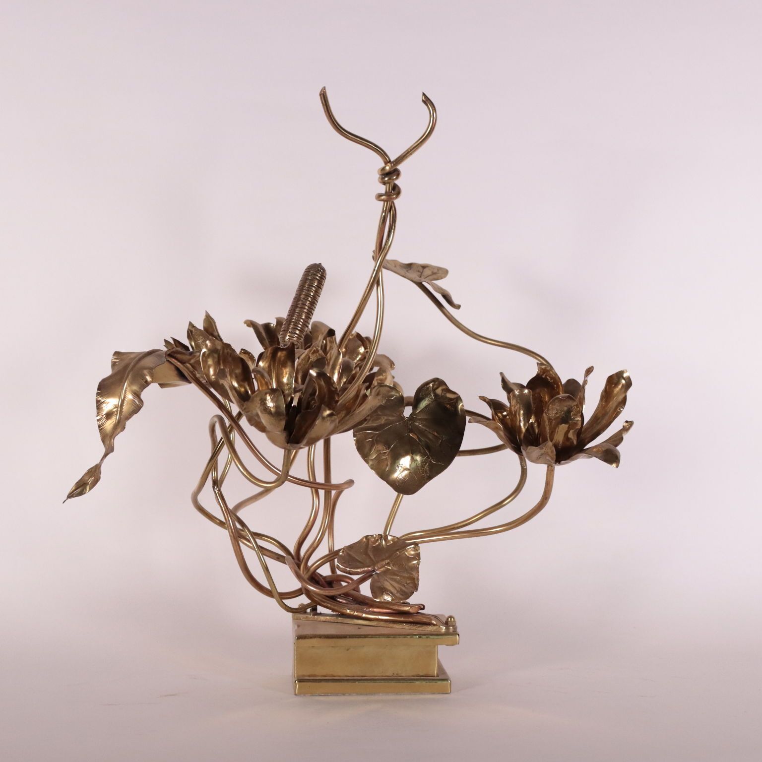 Pair Of Sculptures Maison Jensen Style Brass France 1970s photo for sale